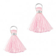 Mini Quaste 2cm - Silver-country pink